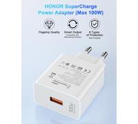 Ersan-100w Supercharge Chargeur Rapide Pour Honor 400 200 Pro Pura 70 Ultra,100w Pd Chargeur Usbc Rapide Avec Gan Tech,6a Supercharge Câble Usbc 1m Pour Honor Magic7 Pro 7lite 6lite 6pro X6b 200lite