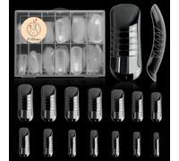 Ersan-140 Pcs Moules À Ongles En Gel D'extension En Poly, Moule À Ongles Plat Avec Écailles Pour Manucure En Gel, Design De Salon Et Bricolage À Domicile(En Forme De T)