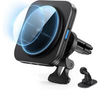 Ersan-15w Support Telephone Voiture Magsafe, Chargeur Magsafe Voiture, Support Telephone Magnétique Chargeur Sans Fil Pour Iphone 16/15/14/13/12 Séries, Samsung Galaxy S25 Series, Charge Rapide, Noir