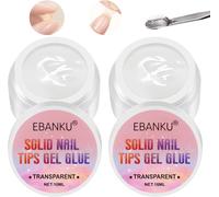 Ersan-2 Pcs Colle Ongle Solide Gel, Clear Colle Pour Faux Ongles, Nail Art Gel Paint Colle Solid Gel Solid Nail Glue For Acrylic False Nails (Durcissement Nécessaire)