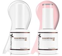 Ersan-2pcs 15ml Gel Construction Ongle Uv 8 En 1, Gel Builder Base De Renforcement, Réparation Et Extensions, Vernis À Ongles Forts, Base Coat, Le Nail Art Décoration - Clair + Rose