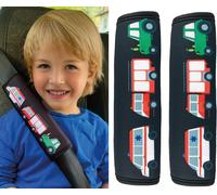 Ersan-2x Protège-Ceintures, Voiture, Motif Voiture De Pompier, Tracteur, Ambulance - Pour Enfants Garçon, Garçons, Ceinture De Sécurité, Coussin Épaule, Siège Enfants Voiture, Siege Enfants Vélo