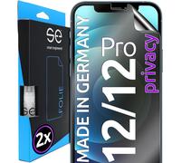 Ersan-2x Se® Film De Protection 3d Privacy Pour Apple Iphone 12 / 12 Pro, Auto-Réparateur, Compatible Empreinte & Faceid, Installation Sans Bulles, Résistant Aux Chocs Et Rayures, Fabriqué En Allemag