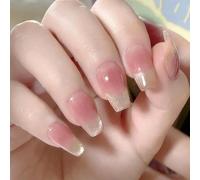 Ersan-30 Pièces Faux Ongles Moye Ongles Capsule À Coller Glossy Brillant Rose Gradient Acrylique Capsules Ongles Ballerine Acrylique Press On Nails Pour Femmes Et Filles Salons De Manucure