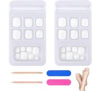Ersan-48 Pièces Faux Ongles Pieds Blanc Faux Ongles D'orteil Pour Dames Femmes Filles Pieds Ongles Conseils Acrylique Bouts D'ongle Artificiel Capsule Ongle Pied French Ongles Décorations (12 Tailles