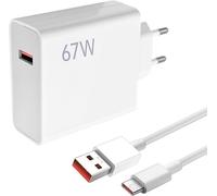 Ersan-67w Chargeur Rapide Usb Avec Câble Usb C 1m, Adaptateur Chargechargeur Telephone Pour Xiaomi 14t 13t Mix Flip Mix Fold 3 Poco M6 X6 X5 X4 F5 X3 Gt 13 Lite 12s Ultra 12 Lite Redmi Note 13 Pro 5g