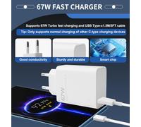 Ersan-67w Xiaomi Chargeur Rapide Pour Redmi Note 13 12 11 Pro 5g Chargeur Turbo Avec 6a Câble Usb-C 1,5 M Pour Xiaomi 14 13 12 12t 12s Pro Lite Redmi Note K60 K50 11 11s 12 Charge Rapide Basse Tempér