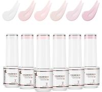 Ersan-6pcs 5ml Gel Construction Ongle Uv 8 En 1, Gel Builder Base De Renforcement, Réparation Et Extensions, Vernis À Ongles Forts, Base Coat Rose Nu Kit 49