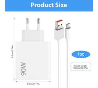Ersan-90w Chargeur Rapide Pour Xiaomi 15 14 13 Ultra Poco F6 F7 X6 X7 Pro, Adaptateur De Hypercharge Chargeur Turbo Avec 6a Câble Usb C 1m Compatible Avec Redmi Note 14 13 12 11 Pro 14c 14t 13t Pad M