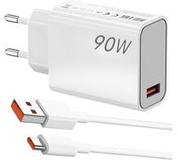 Ersan-90w Chargeur Rapide Pour Xiaomi Redmi Note 14/13/12/11 Pro 14c, Hypercharge Usb-C 6a, Chargeur Turbo Avec Câble Usb-C 1m Pour Xiaomi 15 Ultra, 15, 14t, 13t, Poco X7 Pro, Pad 7, F5, F4 Et Plus