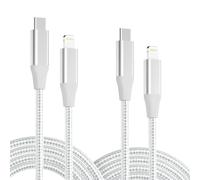 Ersan-¿Apple Mfi Certifié¿ Iphone Charge Rapide Câble,Lot De 2 Usb C Vers Lightning En Nylon Tressé Charge Câble Compatible Avec Iphone 13/13mini/13 Pro Max/12/12 Mini/12 Pro Max/11/X/8/Ipad(Argenté