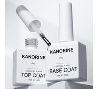 Ersan-Base Et Top Coat Vernis Semi Permanent,No Wipe Top Coat Et Base Coat Gel Uv Set,Vernis À Ongles Gel Semi-Permanent Manucure Kit - 15 Ml X2