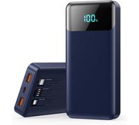Ersan-Batterie Externe 26800mah Avec 3 Câbles, Pd 25w Qc4.0 Power Bank Charge Rapide Usb C Chargeur Portable Avec 5 Sorties, Affichage Lcd Batterie Portable Pour Iphone 16 15 14 Pro Max Samsung Huawe