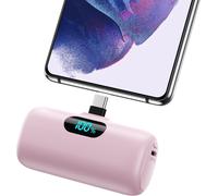 Ersan-Batterie Externe Usb C 5000mah, 15w 3.0a Charge Rapide Chargeur Portable Mini Power Bank Avec Écran Lcd Compatible Avec Samsung S23,S22/Note/Huawei/Moto/Lg/Pixel/Nexus,Usb C Phones Etc - Rose