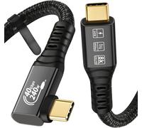 ERSAN-Câble 1.2m USB 4 8K 5K M/M USB-C Compatible avec Thunderbolt 4 8K@30Hz 5K/4K 60Hz Vidéo 40Gbps taux de Transmission de Données 20V 5A 100W PD Pour SSD Externe eGPU 1,2 m 1xCoudé 1x droit