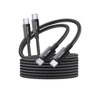 ERSAN-Câble USB C vers USB C 2M [Pack de 2], 240W (48V*5A) câble de chargeur tressé en nylon, charge rapide de type C pour iPhone 15/15 Pro, iPad, MacBook Pro et Samsung Galaxy S23