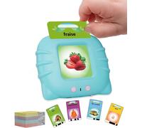 ERSAN-Cartes éducatives,Flash Jouets éducatifs pour Jeunes Enfants de 1 à 6 Ans, Jouets préscolaires pour écouter et Apprendre 224 Mots (Bleu français)
