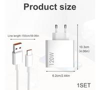 Ersan-Chargeur 120w Xiaomi, 120w Chargeur Redmi Charge Rapide, Chargeur Rapide Et 1.5m 6a Type C Cable Mi Turbo, Pour Xiaomi 14 13 12 12t 12s Pro Lite Redmi Note K60 K50 12 11 Pro Plus