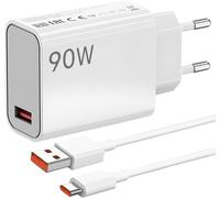 Ersan-Chargeur Rapide 90w Pour Xiaomi Redmi Note 14/13/12/11 Pro 14c, Hypercharge Usb-C 6a, Chargeur Turbo Avec Câble Usb-C 1m Pour Xiaomi 15 Ultra, 14t, 13t, Poco X7 Pro, Pad 7, F5, F4 Et Plus
