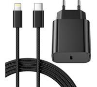 Ersan-Chargeur Rapide For Iphone, 25w Prise Usb C For Iphone 14/14 Plus/14 Pro/14 Pro Max/13/12/11/Se/Mini/X/Xs/Xr Se 8 7 6 6s, Usb C Prise Et 2m Cable Secteur C-To Lightning Mural Alimentation Adapt