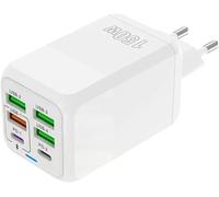 ERSAN-Chargeur USB C, 6 Ports avec 2 Ports Rendement Total 150W USB-C et 4 Ports USB-A Chargeur Rapide Dual PD Adaptateur d'alimentation USB pour iPhone 16/15/14/13/12 Pro Max Samsung téléphones Port