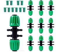 ERSAN-Connecteur de Tuyau D'irrigation de jardin, Connecteurs en T Barbelé Irrigation Goutte à Goutte pour Tube D'irrigation 1/2 pouce à 1/4 pouce Accessoires D'arrosage 6 voies, Vert