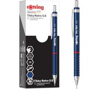 Ersan-Crayons Mécaniques Rétro Rotring Tikky 2b 0,5 Mm Corps Bleu Avec Grip Ondulé Confortable 12 Unités