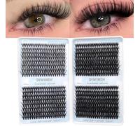 Ersan-Diwinsh 640 Pcs Faux Cils Individuelles Extension Cils Volume Russe Diy D Curl 30-40-50-60d Cluster Lashes Naturel Pour Débutants En Extension De Cil (9-16mm Mix)