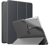 Ersan-Étui Compatible Avec Ipad 9e Génération 2021/Ipad 8ème Génération 2020/Ipad 7ème Gén 2019, Tpu Étui À Rabat Avec Support Ultra-Mince Avec Semi-Transparent Protecteur Pour Ipad 10.2, Gris Sidéra