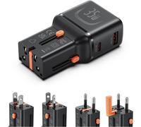 Ersan-Gan Chargeur Mural Universel,Chargeur De Voyage Tout-En-Un Avec Pd 35 W Et Qc 18 W,Adaptateur Secteur International Avec Prise Us Uk Eu Au Pour Iphone 16/15,Galaxy S25/S24,Ipad Et Plus Encore.