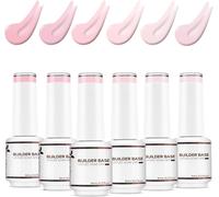 Ersan-Gel Construction Ongle Uv 8 En 1, Gel Builder Base De Renforcement, Réparation Et Extensions, Vernis À Ongles Forts, Base Coat, Le Nail Art Décoration 6pcs 8ml Naturel Rose Nu