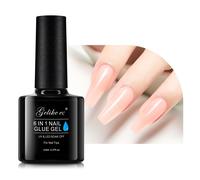Ersan-Gelike Ec Gummy Base Pose Americaine: Colle Faux Ongles 6 En 1 - Colle Capsule Americaine Ongle Uv Nude Rubber Base, Nail Glue, 8ml Sheer Apricot