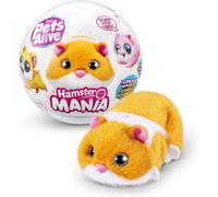 ERSAN-Hamster Mania by ZURU, Orange Hamster, Pet Nurture, Peluche, Real Alive, 20+ Sons interactifs, Animal électronique, (Orange)