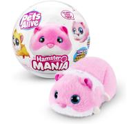 ERSAN-Hamster Mania by ZURU, Pink Hamster, Pet Nurture, Peluche, Real Alive, 20+ Sons interactifs, Animal électronique, (Rose)
