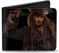 Ersan-Jack Sparrow Vivid Sword Pose + Logo Pirate/Tête De Mort Accessoire De Voyage ¿ Portefeuille Bi-Fold Multicolore Taille Standard