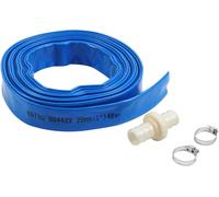 ERSAN-KATSU Layflat Tuyau de Refoulement 10 m x 25 mm, avec 2 Clips et Connecteur, Convient aux Pompes Submersibles et Pompes à eau pour étang de Drainage, Irrigation de Jardin, Piscine, Bleu 664423
