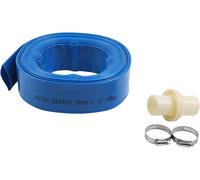ERSAN-KATSU Layflat Tuyau de Refoulement 10 m x 38 mm, avec 2 Clips et Connecteur, Convient aux Pompes Submersibles et Pompes à eau pour étang de Drainage, Irrigation de Jardin, Piscine, Bleu 664443