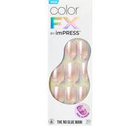 Ersan-Kiss Colorfx By Press On Nails - Connection, No Glue Needed, Rose-White, Short Squoval
