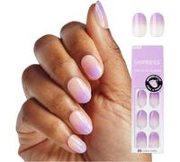 Ersan-Kiss Lot De 30 Faux Ongles Autocollants À Pression « Take A Chance » Violets, Forme Ovale Courte, Forte Adhérence, Sans Échardes, Sans Bavures