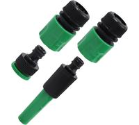 ERSAN-Kit de 4 Raccords de Robinet avec Buse 1/2" 3/4" 2 en 1 Adaptateur Connecteurs d'extrémité de Tuyau Plastique Jardin en Raccords embout pistolet d'Arrosage Rapides Ensemble pour l'irrigation