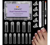 Ersan-Kit De Formes À Ongles En Poly Gel Pour Orteils, 120p 12 Tailles, Moules D'art Ongulaire Transparents Couvrants Réutilisables Avec Échelle Et Pinceau