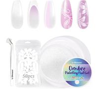 Ersan-Kit De Vernis À Ongles En Gel Ombré, Peinture Colorée, Avec 50 Éponges À Ongles Et 4 Pinces À Ongles En Métal Pour Le Bricolage Du Nail Art, Blanc Perle #12