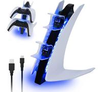 ERSAN-L' édition Spéciale du Chargeur de Manette DualSense de PS5, Double Station de Charge Rapide USB sans Fil avec Deux Ports USB-C