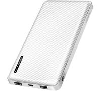 Ersan-Logilink Pa0328w - Powerbank 10000 Mah, 2 Ports Usb-A + 1 Port Usb-C (Pour Appareils) Avec Fonction De Charge Rapide, Usb-C + Micro Usb (Charge De La Batterie Externe), Blanc