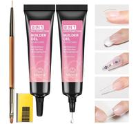 Ersan-Lot De 2 Flacons De Gel Transparent De 15 G Avec Pointe De Précision, Colle Rhinestone Glue 8 En 1, Pour Breloques D'ongles, Sculpture Multifonctionnelle, Extension D'ongles Et Modelage Avec