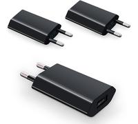 Ersan-Lot De 3 Chargeurs Usb A 5v - 1a, Prise Chargeur Secteur Universel Usb Pour Iphone, Ipad, Smartphone Android, Smartwatch, Tablette, Écouteurs, Noir