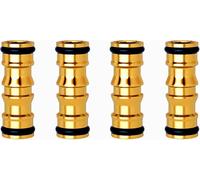 ERSAN-Lot de 4 raccords de tuyau d'arrosage 1/2" en laiton - Raccord rapide des deux côtés pour raccord bidirectionnel Gardena