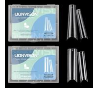 Ersan-Lot De 480 Faux Ongles Carrés Transparents : 240 Faux Ongles Sans Courbe C \U2013 240 Faux Ongles Carrés Extra Longs Sans Trace Pour Ongles En Acrylique Pour Bricolage À La Maison Avec Boîte