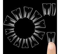 Ersan-Lot De 550 Faux Ongles Évasés En Cristal Transparent Y2k Vibe - Demi Couverture Large Courbe C - Faux Ongles En Acrylique - 11 Tailles - Emballage Pour Salon D'art