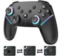 Ersan-Manette Switch Sans Fil Pour Nintendo Switch/Lite/Oled/Pc, Manette Switch Pro Avec Led Rgb 9 Couleurs,Batterie 950 Mah,Programmable,Wake Up,Turbo,6 Axis Gyro,Dual Vibration,Noir